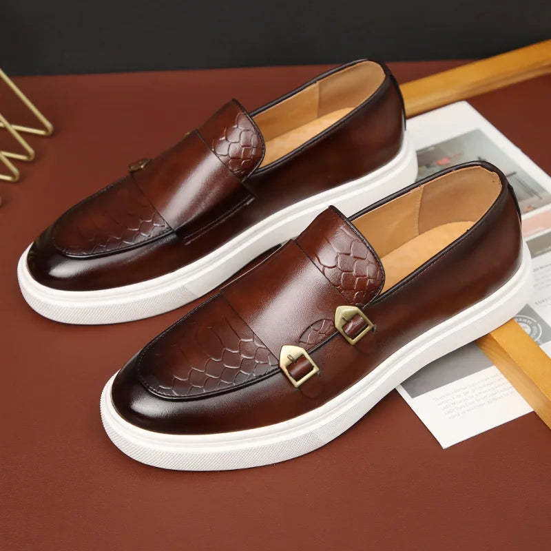 Sapato Social Masculino Monk em Couro,Sapato Social Masculino em Couro-Melanio