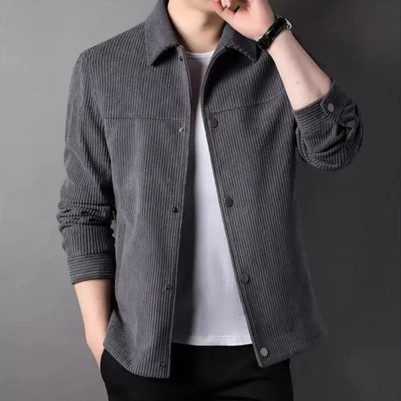 Jaqueta Masculina de Veludo com Estilo Polo