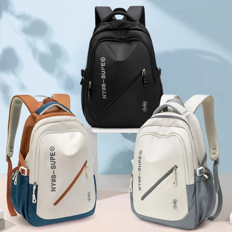 Mochila de Alta Capacidade em Nylon para Estudantes