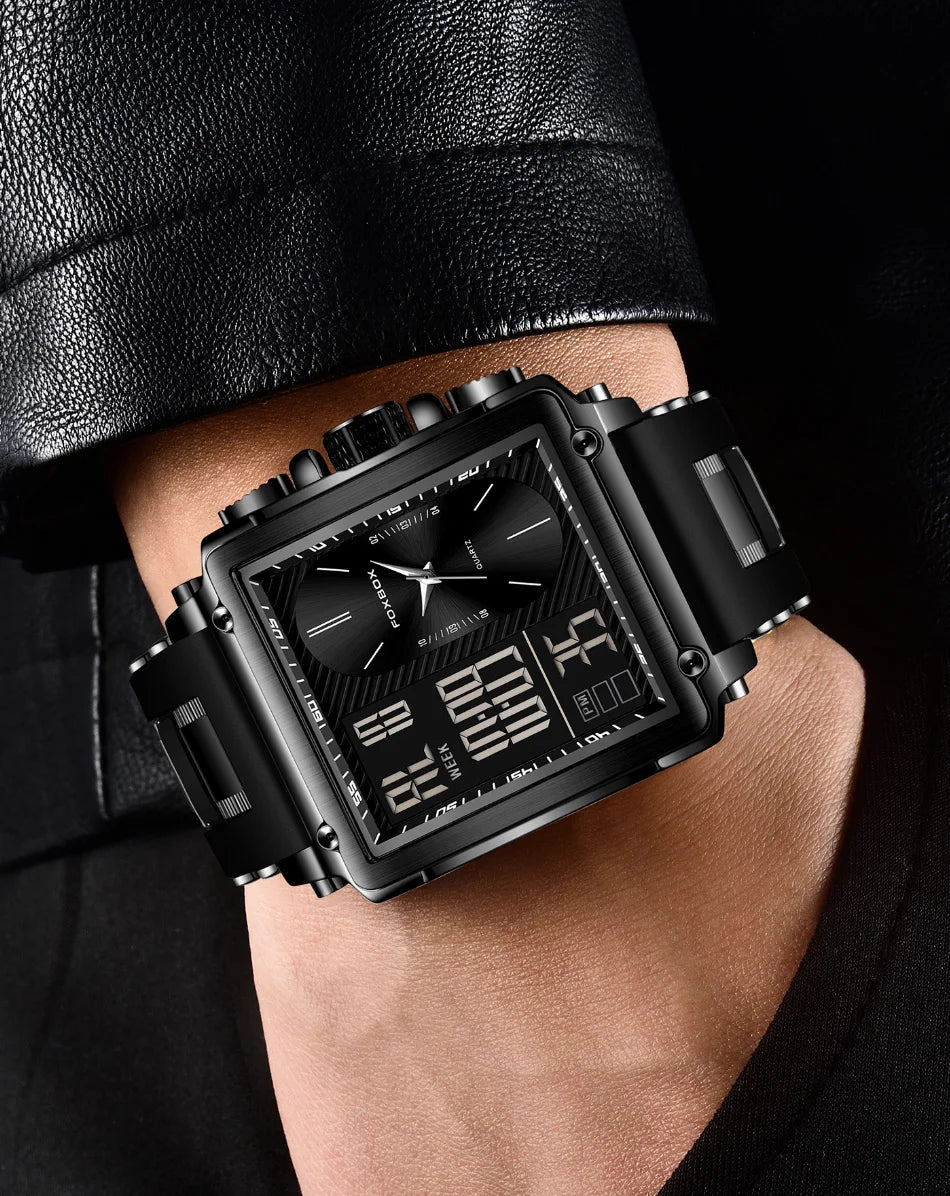 Relógio Masculino Foxbox Cronógrafo Luxo à Prova D'Água