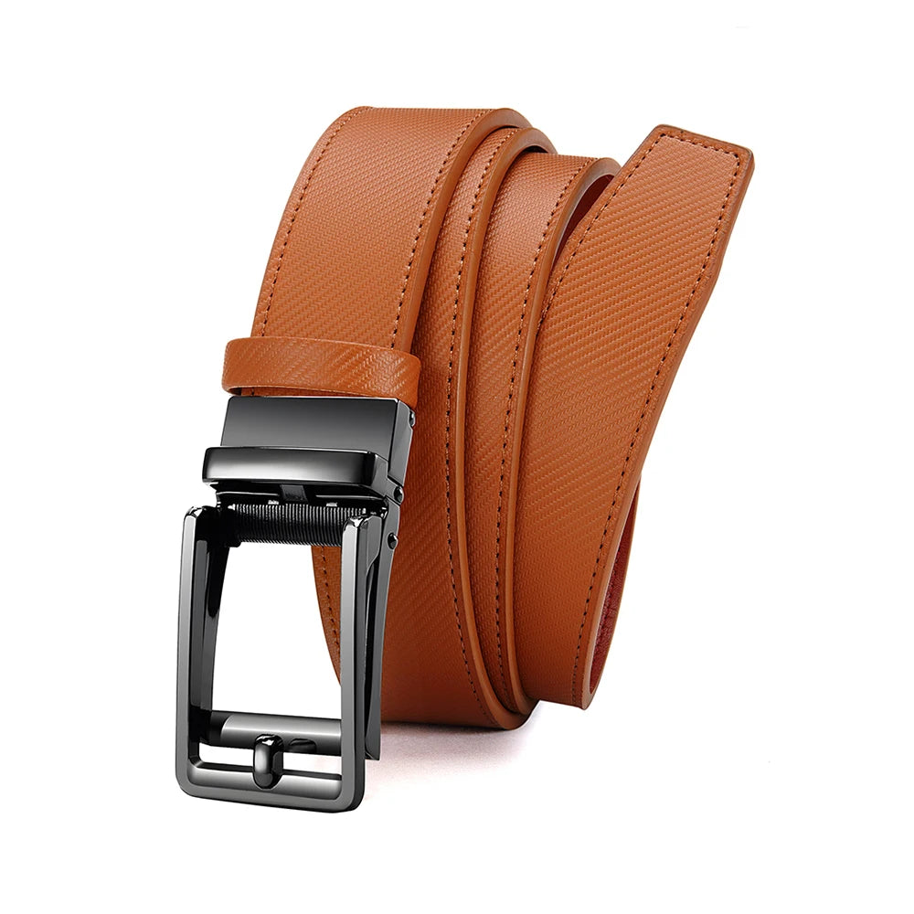 Cinto Masculino de Couro com Fivela Deslizante Elegante