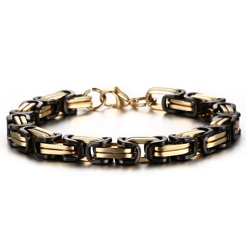 Pulseira Masculina Corrente Ouro Preto- Melanio