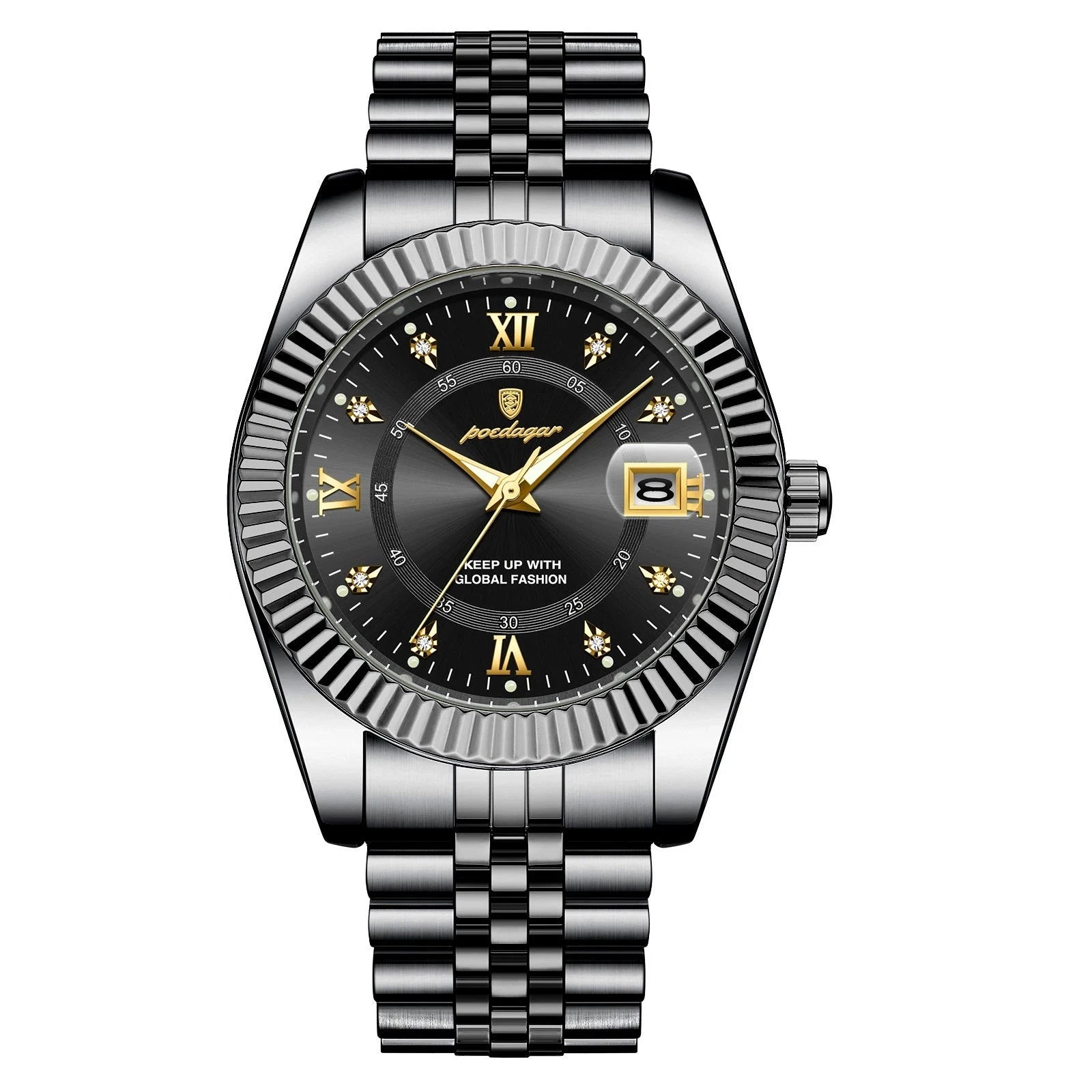 Relógio de Pulso Masculino Quartzo Preto Preto- Melanio