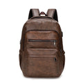 Mochila Masculina de Couro PU com Carregamento USB
