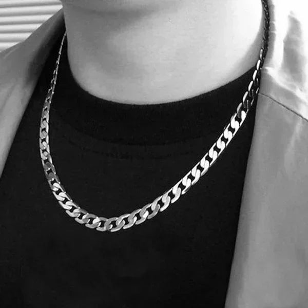 Colar Masculino Aço Inoxidável Elegante