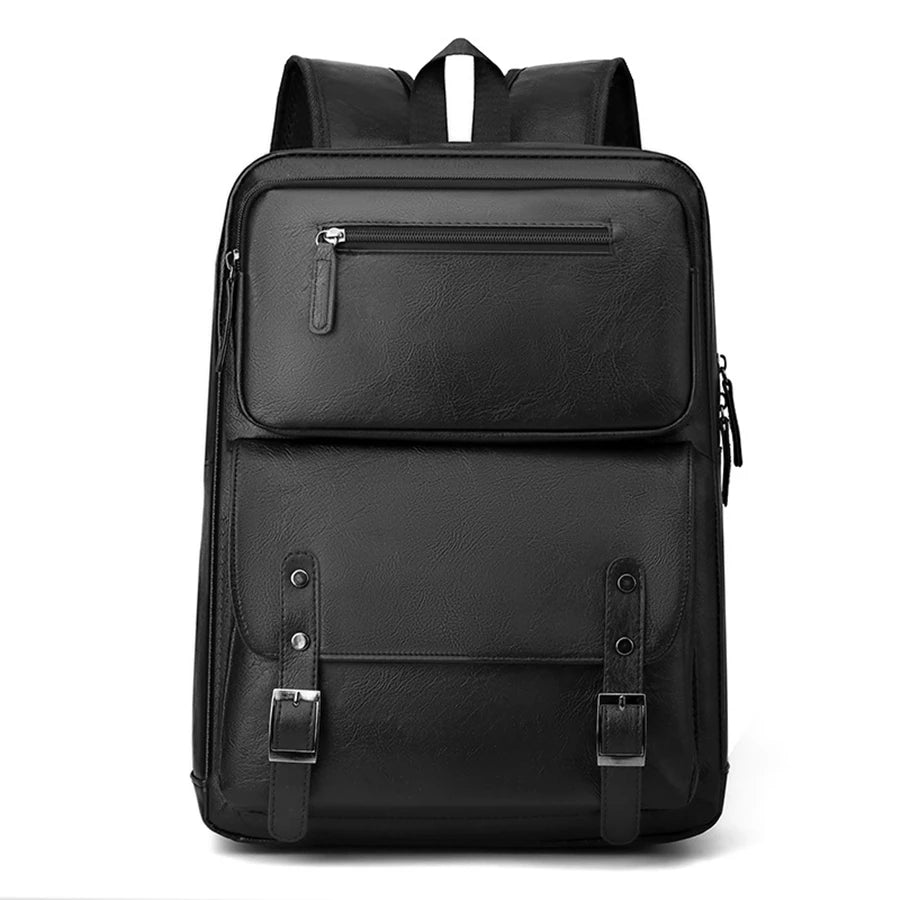 Mochila Masculina de Couro PU Elegante e Funcional
