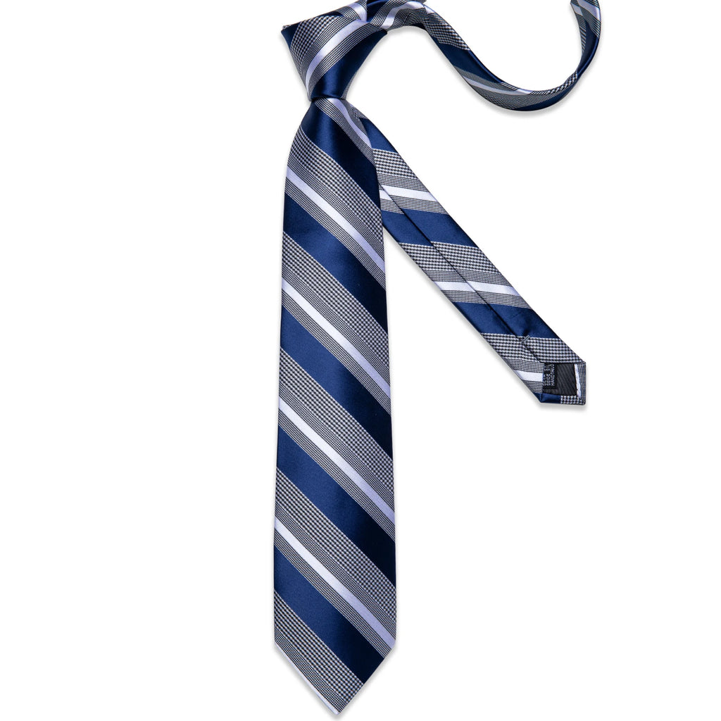 Gravata Luxuosa Azul Listrada