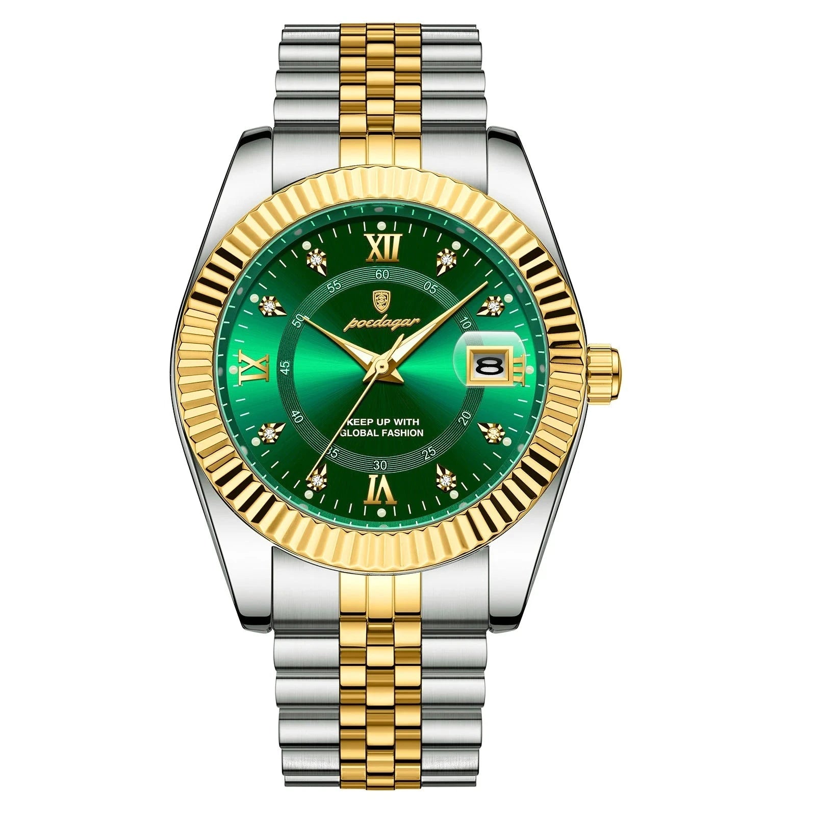Relógio de Pulso Masculino Quartzo Ouro Verde- Melanio