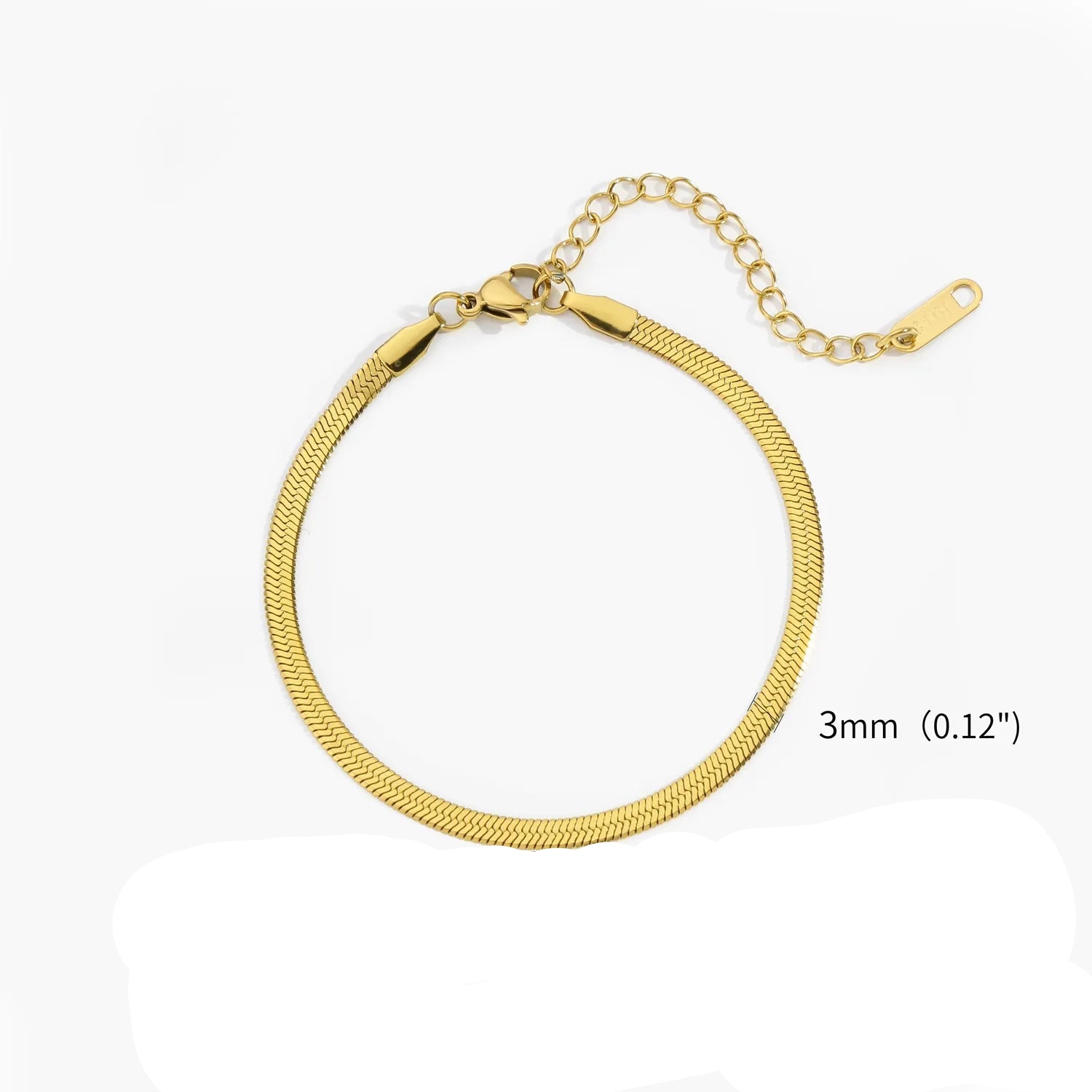 Pulseira Cobra Dourada de Aço Inoxidável