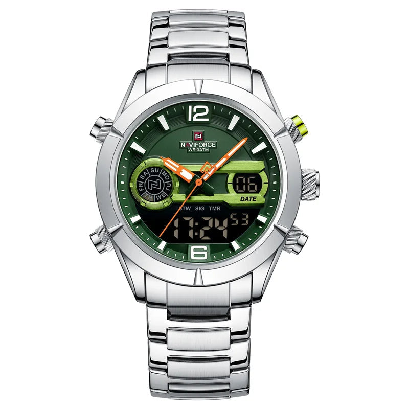 Relógio Esportivo de Luxo Naviforce Masculino à Prova d'Água