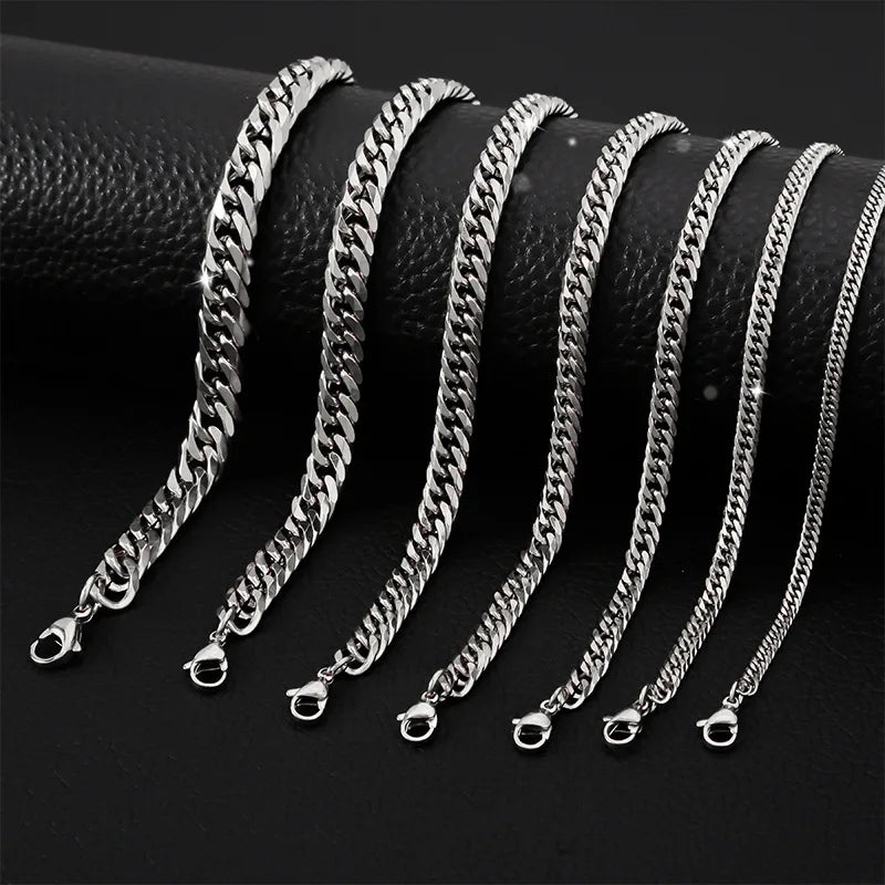 Simples aço inoxidável cor prata nk corrente pulseira para homens hip hop jóias na moda acessórios de festa pulseira feminina
