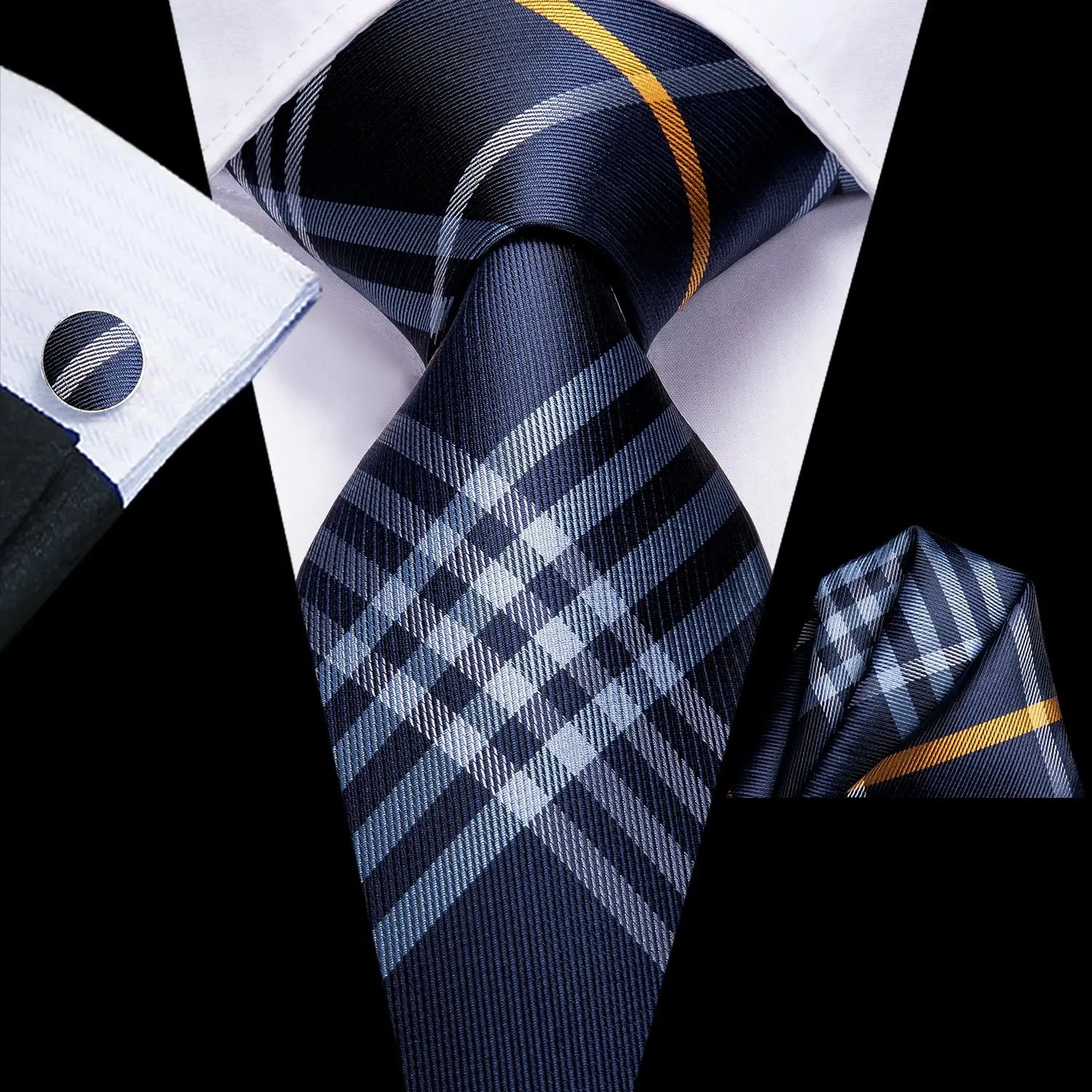 Gravata Seda Xadrez Elegante