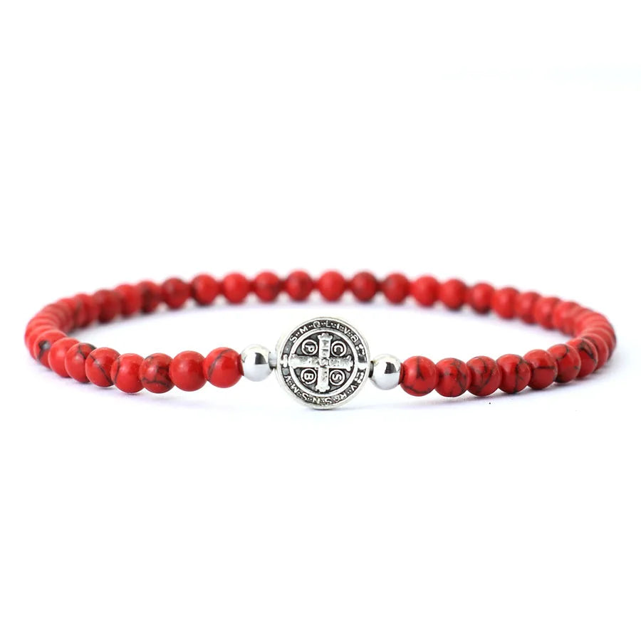 Pulseira Masculina Minimalista de Pedra Ônix e Madeira