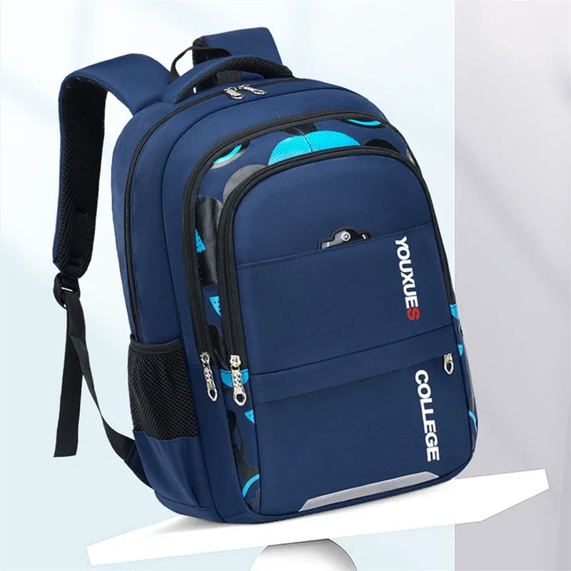 Mochila Escolar Impermeável para Meninos - Alta Capacidade