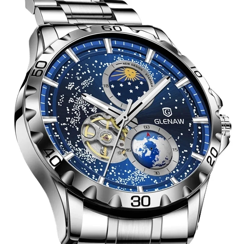 Relógio Mecânico Automático Masculino Glenaw Sky