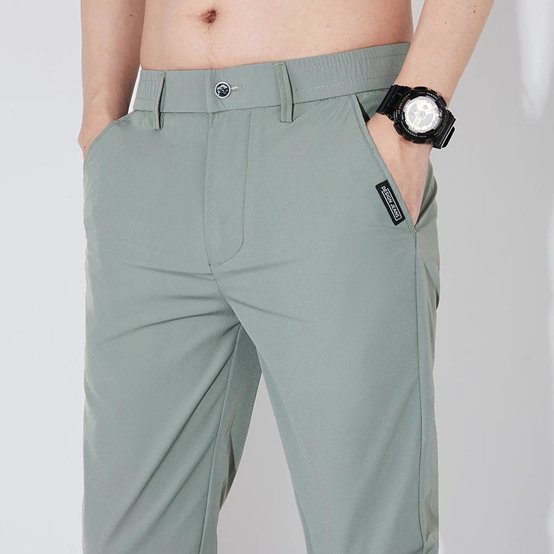 Calça Masculina de Seda com Estiramento e Conforto Total
