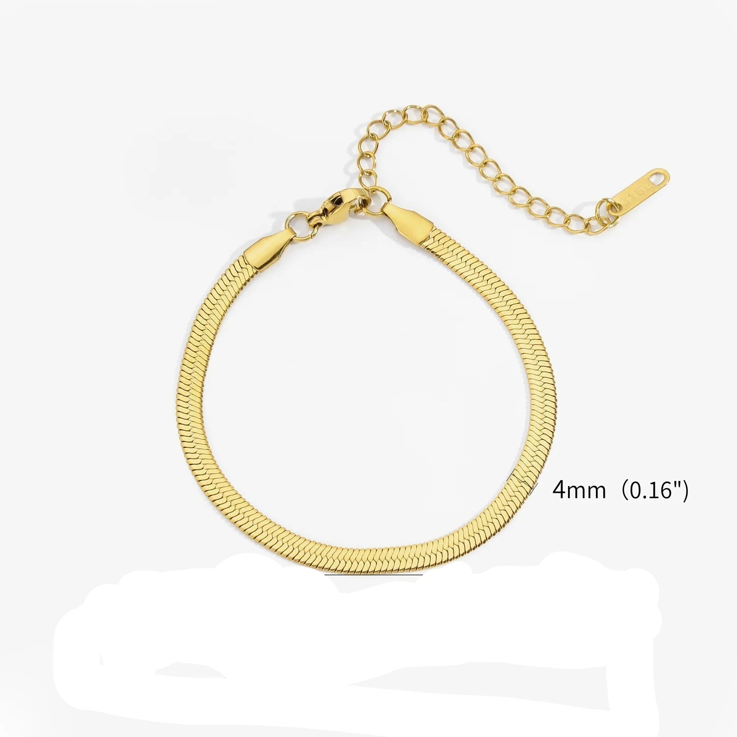 Pulseira Cobra Dourada de Aço Inoxidável