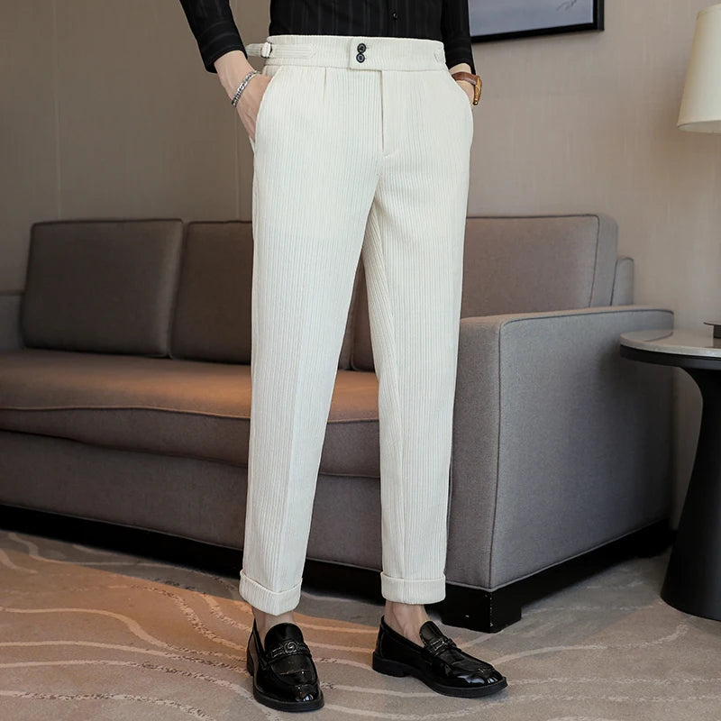Calças Masculinas Luxo Slim Fit