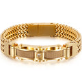 Pulseira Luxuosa de Aço Inoxidável Dourada 12mm
