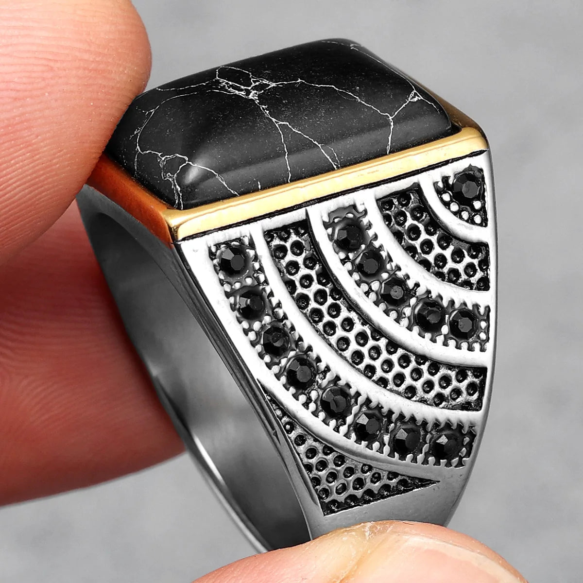 Anéis de pedras preciosas simples 316l anel de aço inoxidável na moda luxo masculino elegante strass para masculino namorado jóias presente clássico