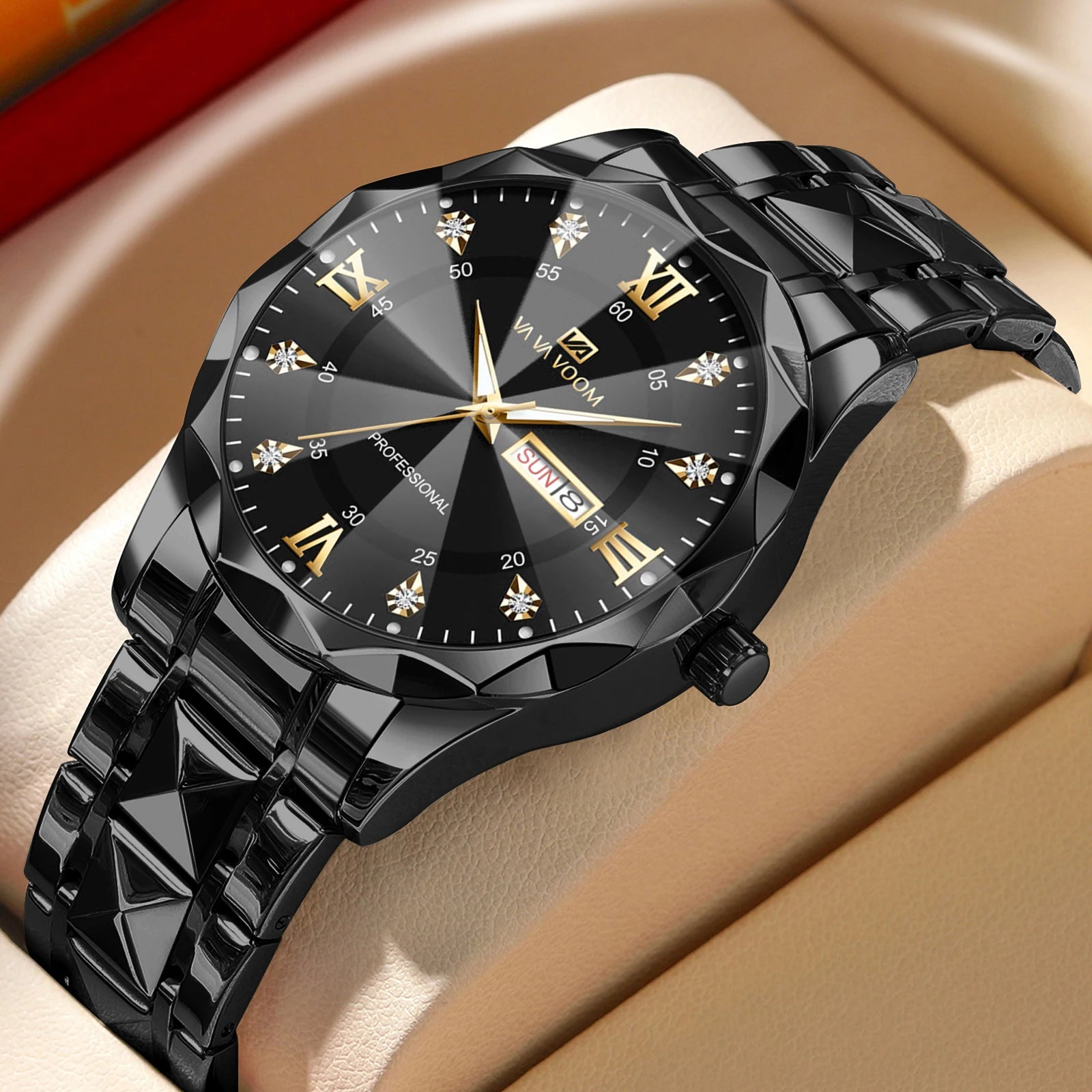Relógio Masculino Luxo Aço Inoxidável 41mm - Azul/Dourado