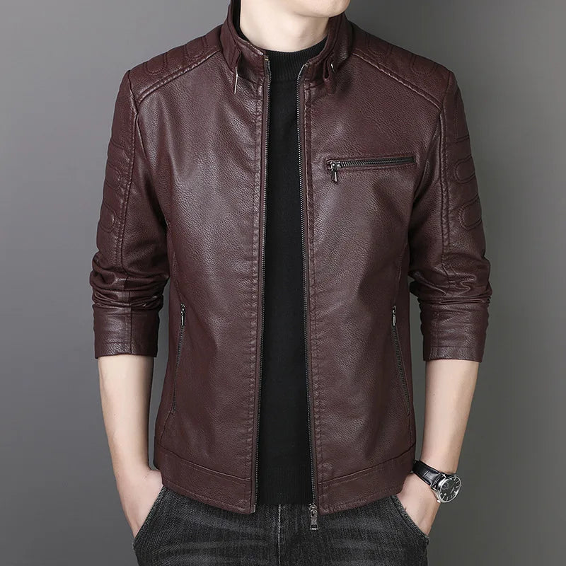 Jaqueta de Couro Masculina Estilo Moto & Biker
