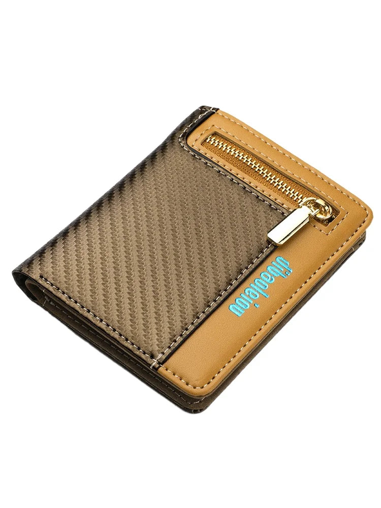 Carteira Masculina de Fibra de Carbono RFID Luxo