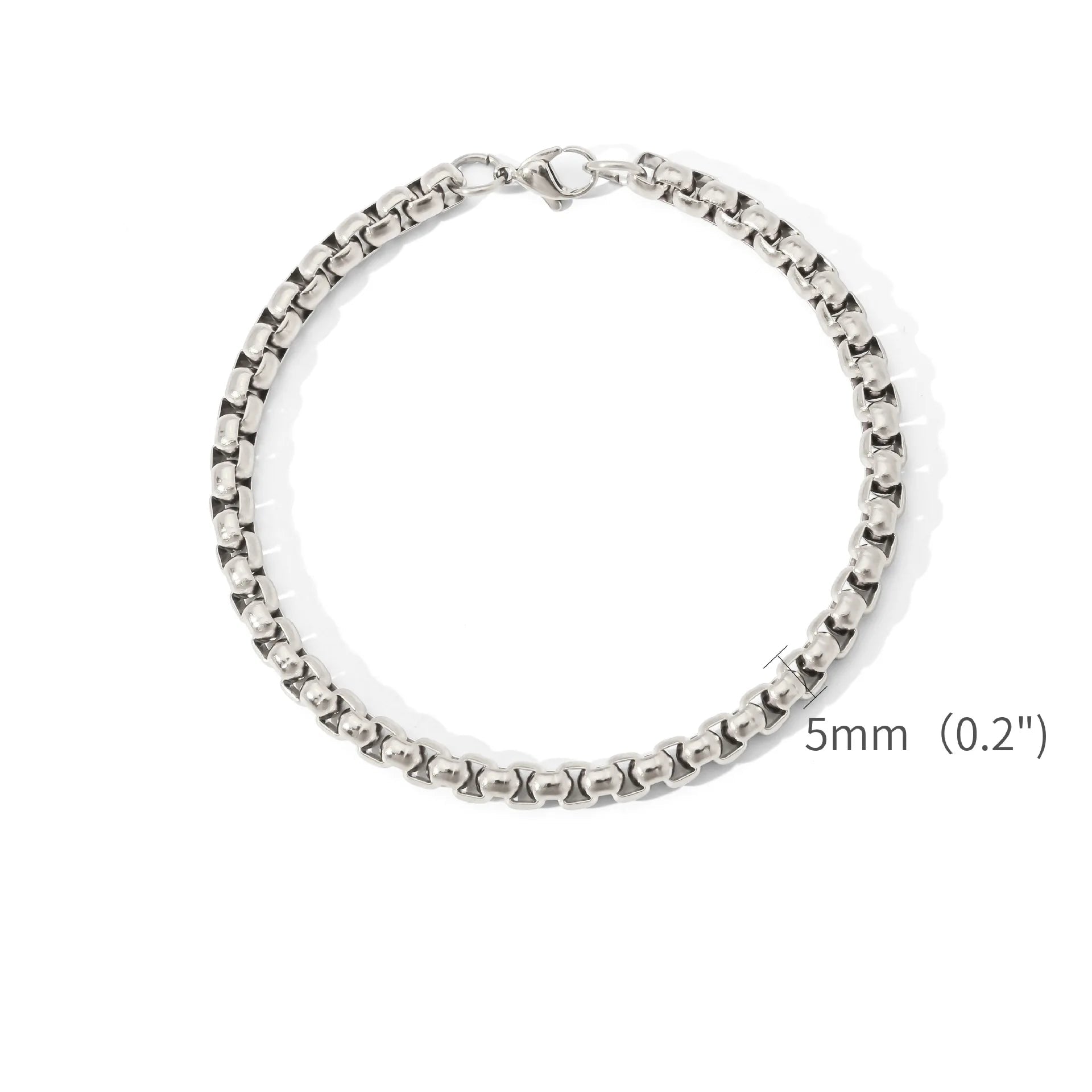 Aço inoxidável quadrado bola corrente pulseira masculino titânio aço jóias hip-hop pulseira para mulheres moda tendência acessórios gif