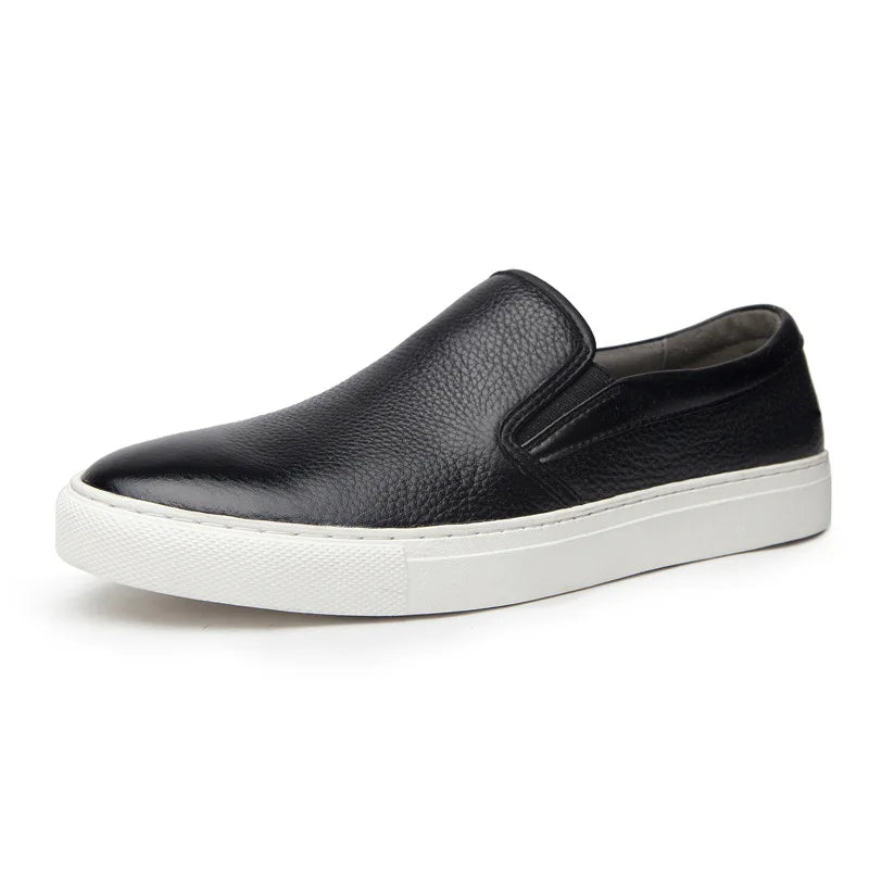 Mocassins Masculinos de Couro Genuíno Slip-On Elegantes