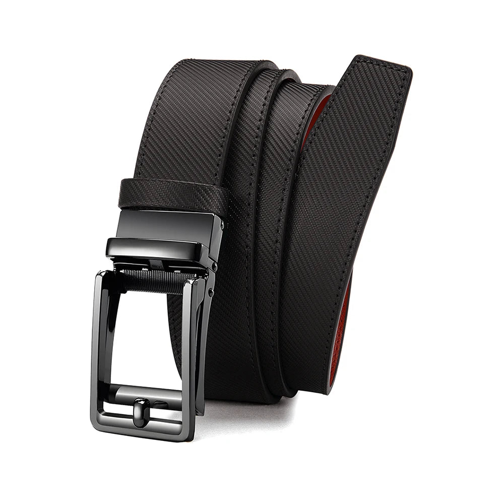 Cinto Masculino de Couro com Fivela Deslizante Elegante