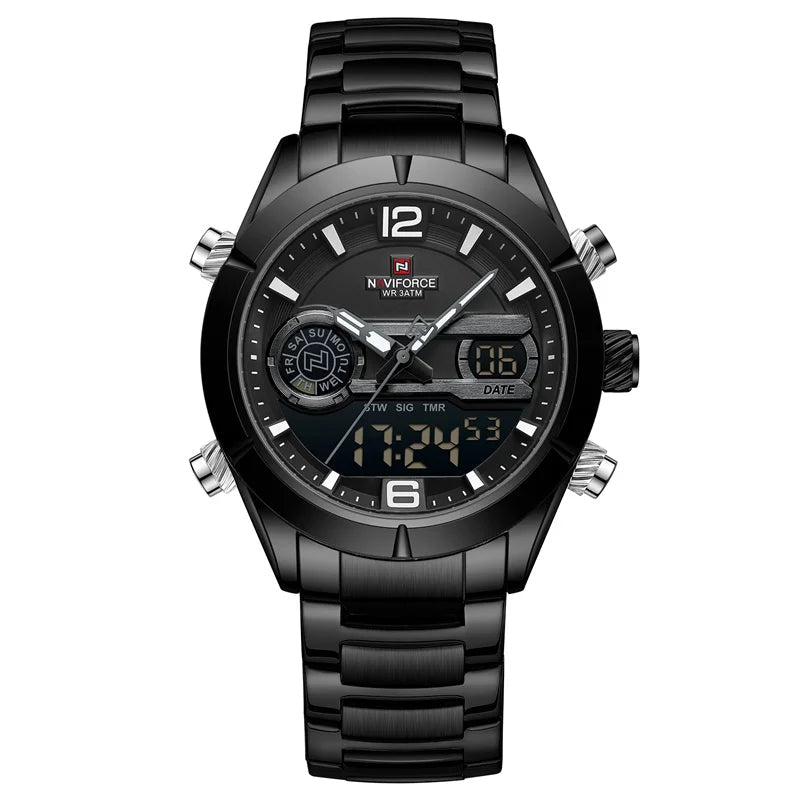 Relógio Esportivo de Luxo Naviforce Masculino à Prova d'Água
