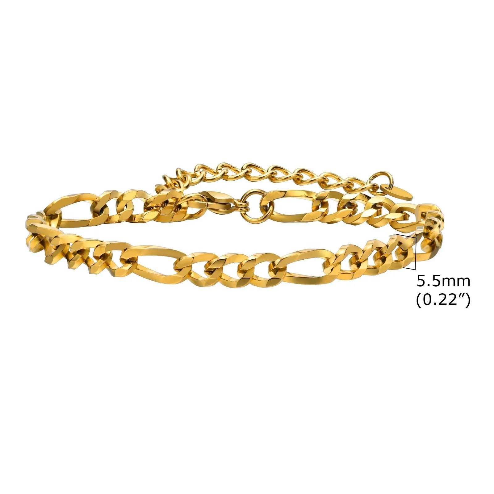 Pulseira Figaro Masculina em Aço Inoxidável - Estilo Clássico