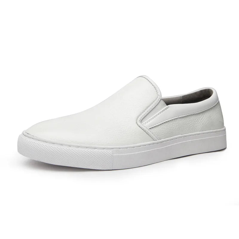 Mocassins Masculinos de Couro Genuíno Slip-On Elegantes