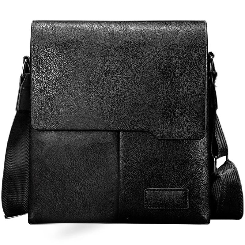 Bolsa de Ombro Masculina Couro Preto- Loja Melanio