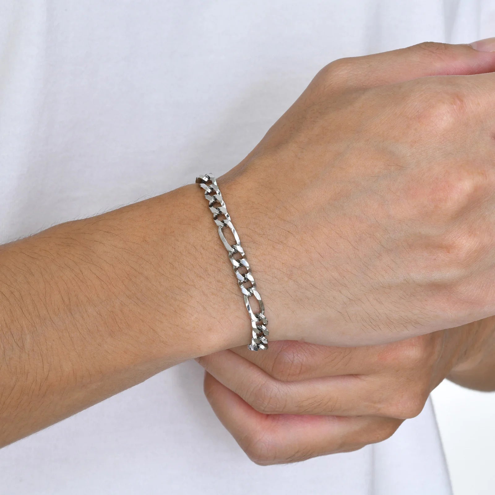 Pulseira Figaro Masculina em Aço Inoxidável - Estilo Clássico