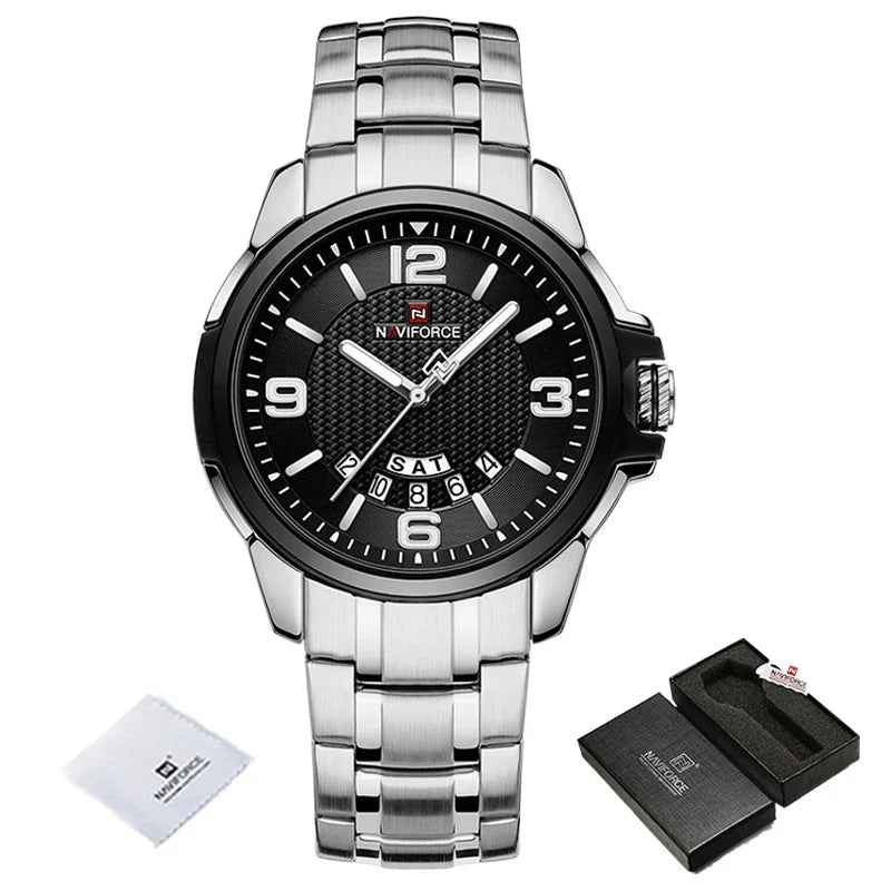 Relógio de Quartzo Masculino Preto-Melanio