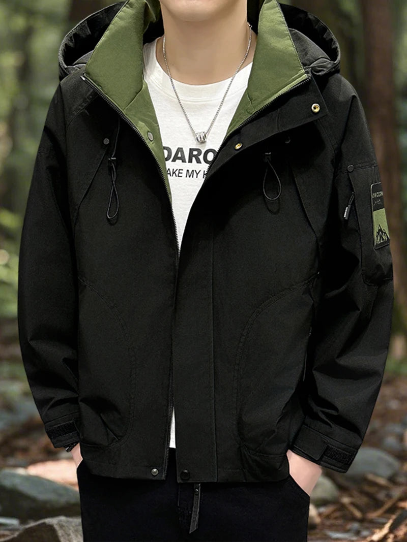 Jaqueta Softshell Impermeável Masculina com Capuz