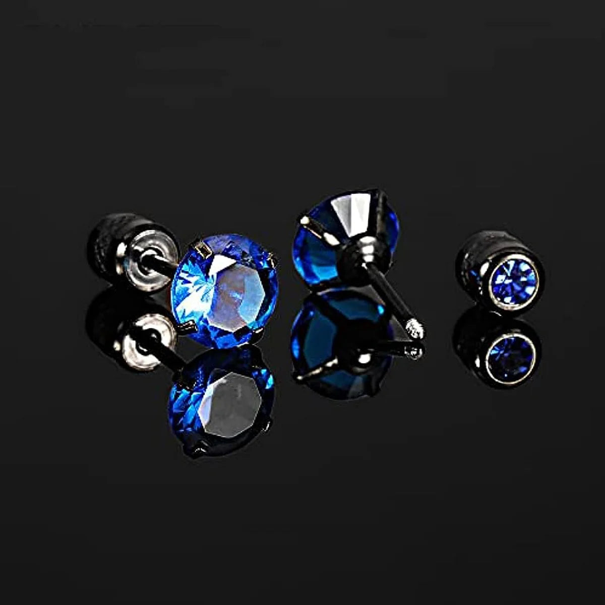 Brincos Masculinos de Aço Inoxidável com Zircão - Conjunto Hipoalergênico