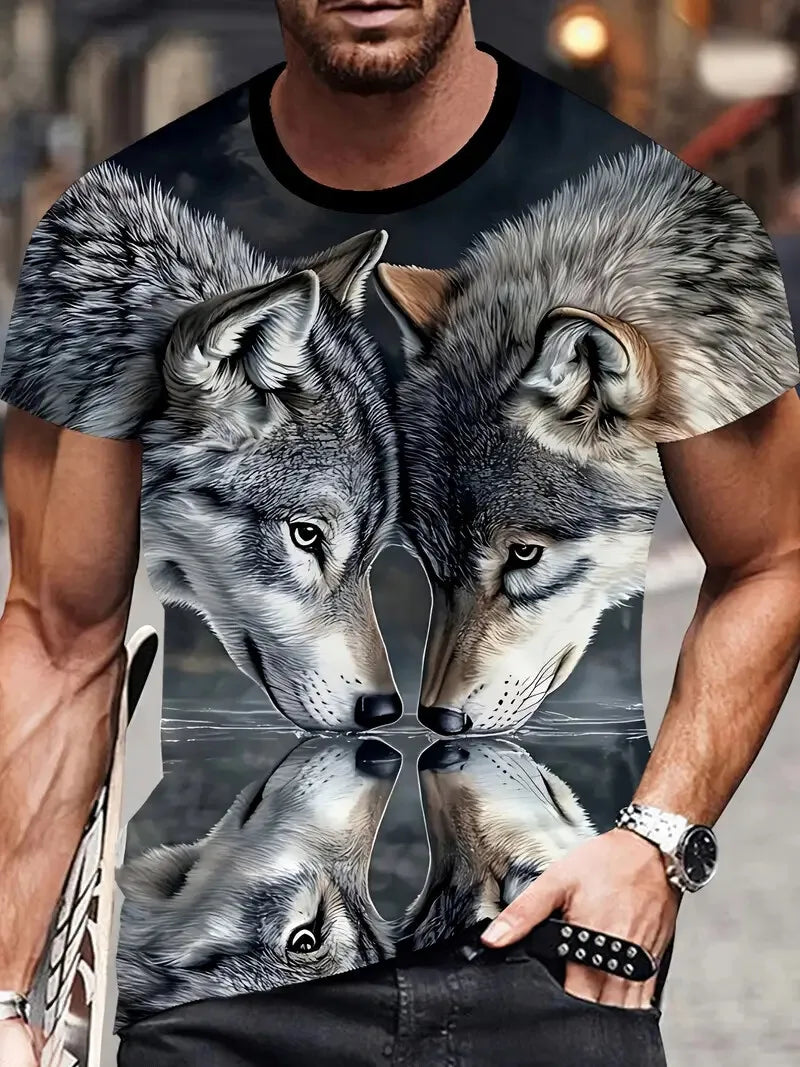 Camiseta Lobo Estampa Masculina