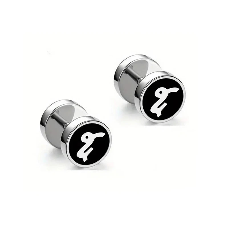 Brincos Masculinos de Aço Inoxidável com Constelações