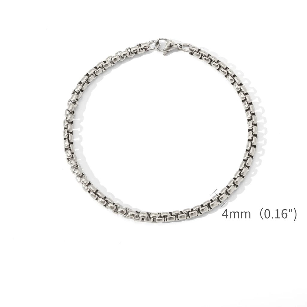 Aço inoxidável quadrado bola corrente pulseira masculino titânio aço jóias hip-hop pulseira para mulheres moda tendência acessórios gif