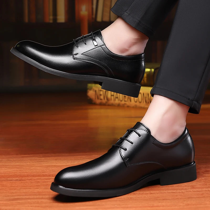 Sapatos Casuais Masculinos de Couro Elegante