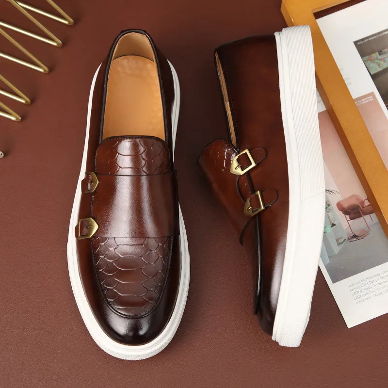 Sapato Social Masculino Monk em Couro,Sapato Social Masculino em Couro-Melanio