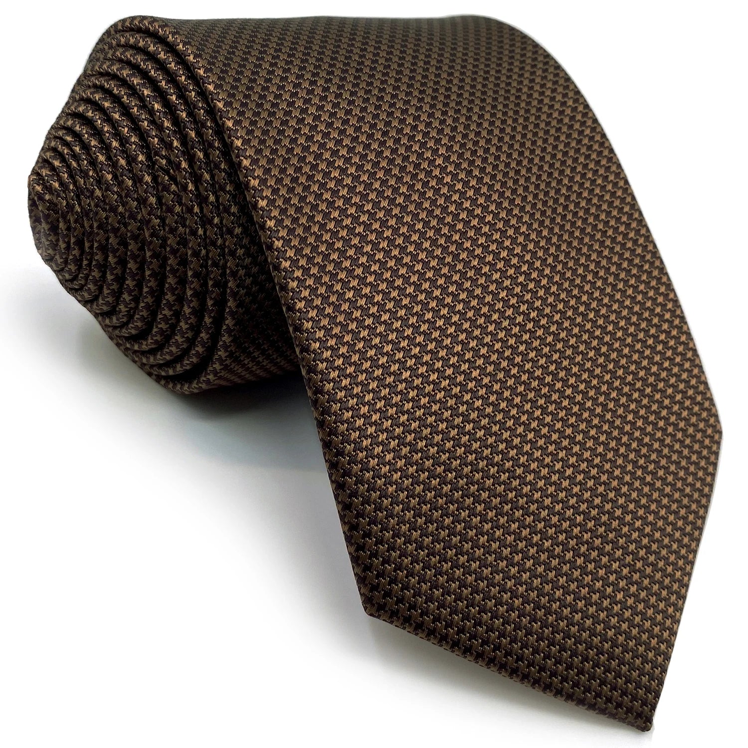 Gravata Houndstooth Marrom Elegante