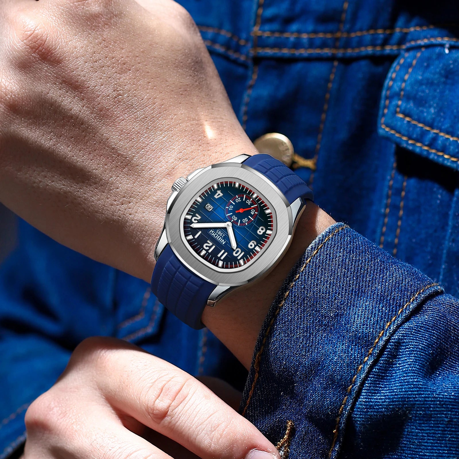 Relógio Masculino Nibosi Esportivo de Luxo à Prova d'Água