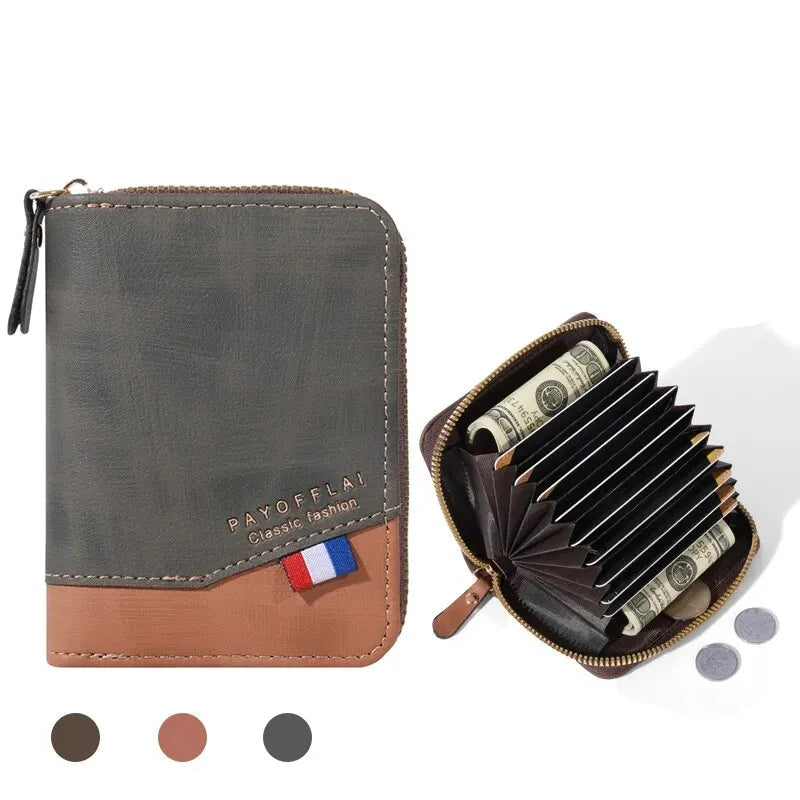 Carteira Multifuncional de Couro PU com Grande Capacidade