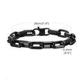 Pulseiras de corrente retangular para homens meninos, pulseira de aço inoxidável dourada preta prateada, joias punk elegantes presente 20cm