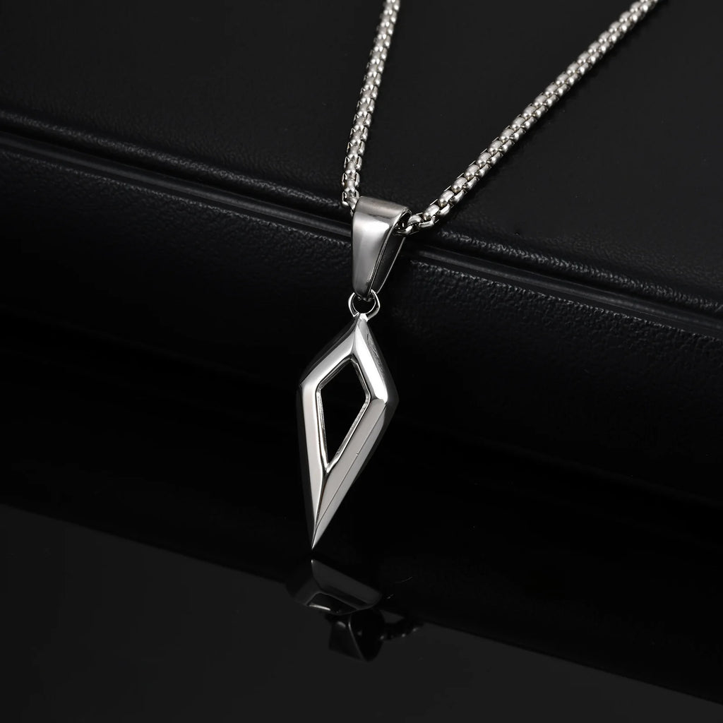 Colar Geométrico Masculino em Aço Inoxidável