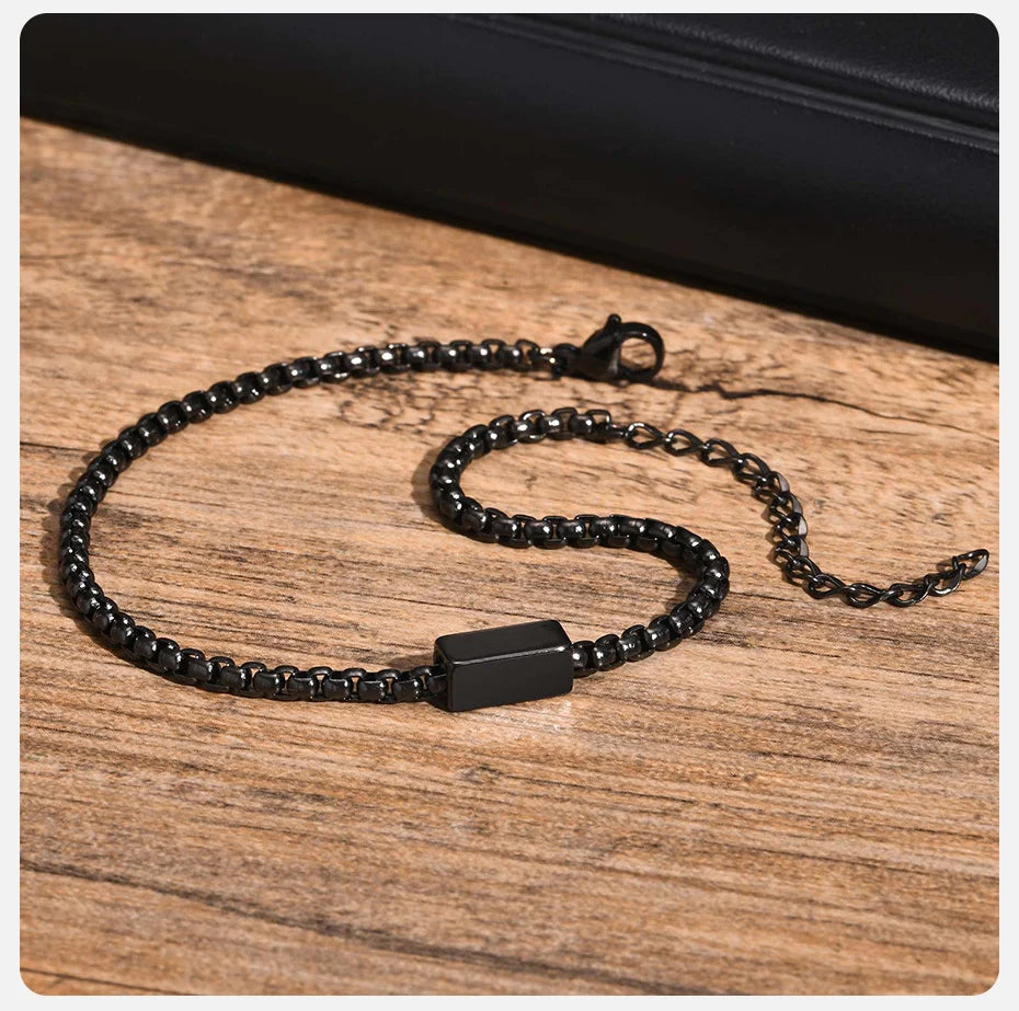 Pulseira Masculina Geométrica de Aço Inoxidável VNOX