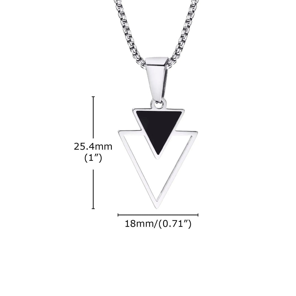 Colar Masculino Triangular em Aço Inoxidável